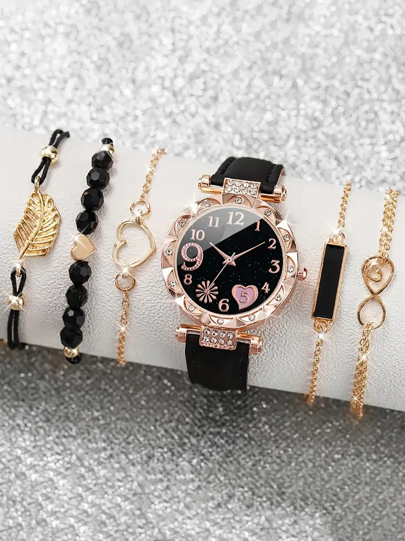 5Pcs Women Pink Suede Strap Wa - Suede Strap Watch avis et prix