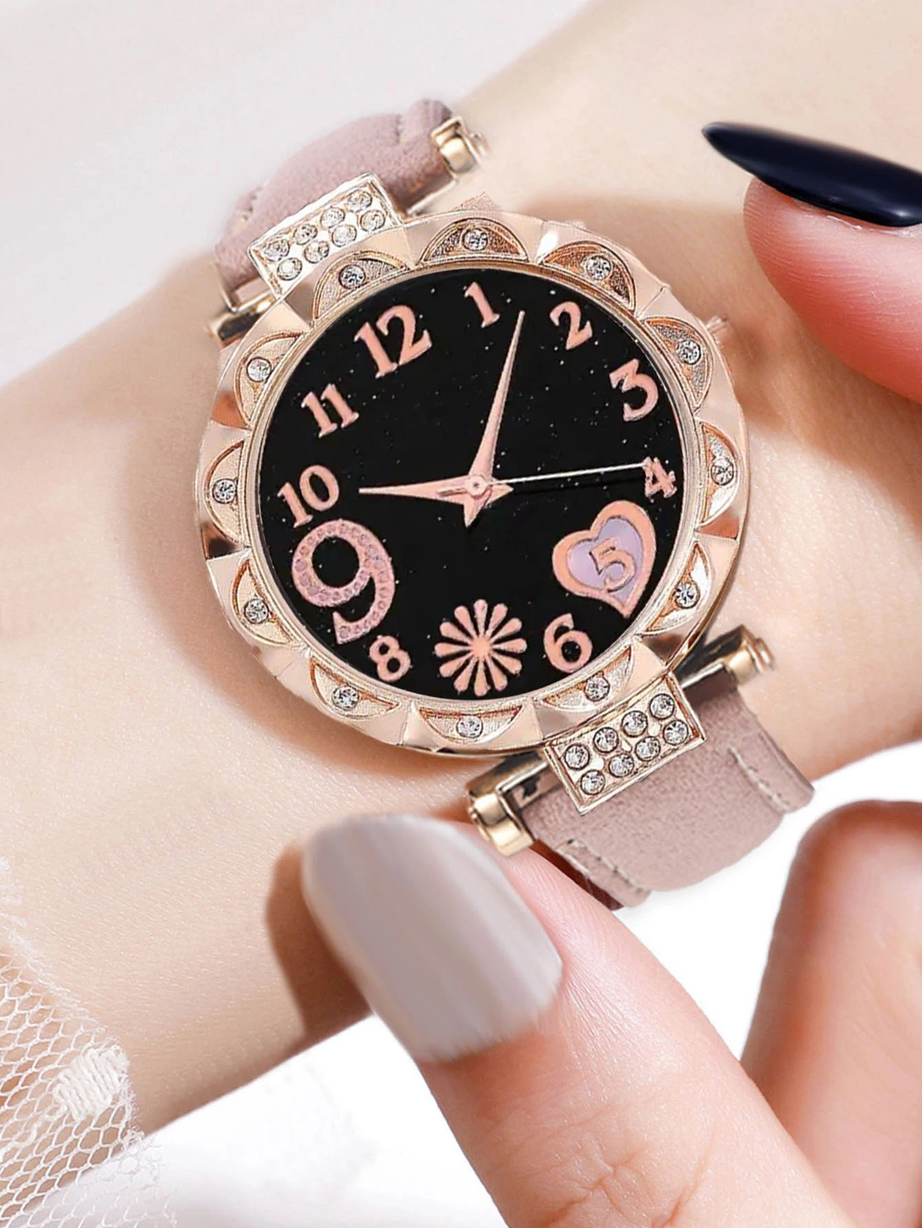 5Pcs Women Pink Suede Strap Wa - Suede Strap Watch avis et prix