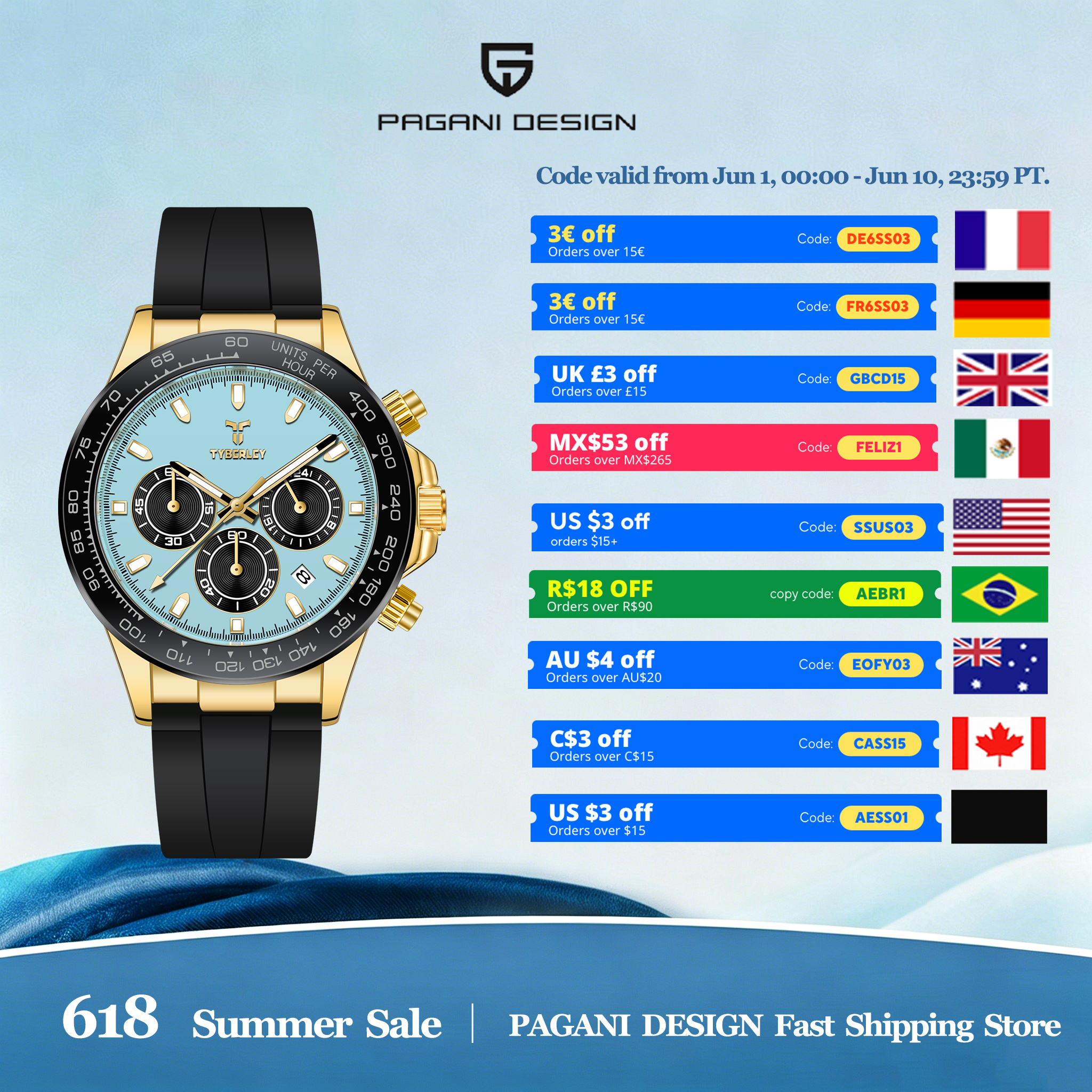 TYBERLEY Sophisticated Eleganc - Rubber Strap Diver avis et prix