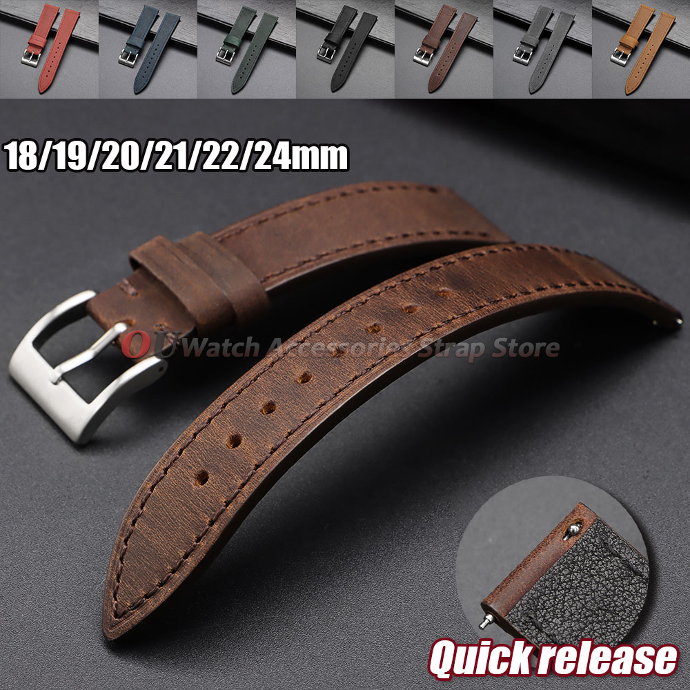 18mm 19mm 20mm 21mm 22mm 24mm  - Leather Strap Quick Release avis et prix