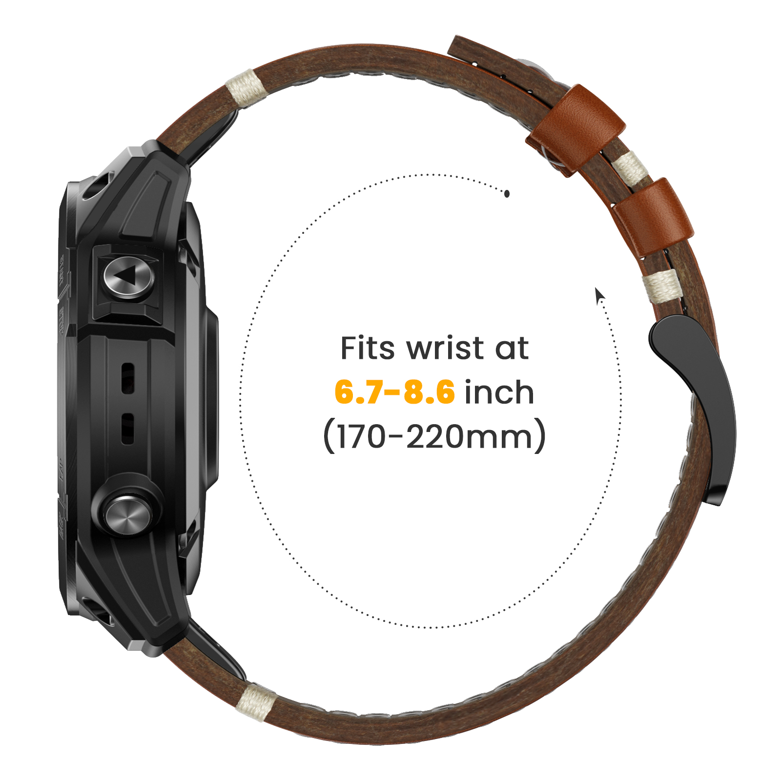 22 26mm Genuine Leather Strap  - Leather Strap Quick Release avis et prix