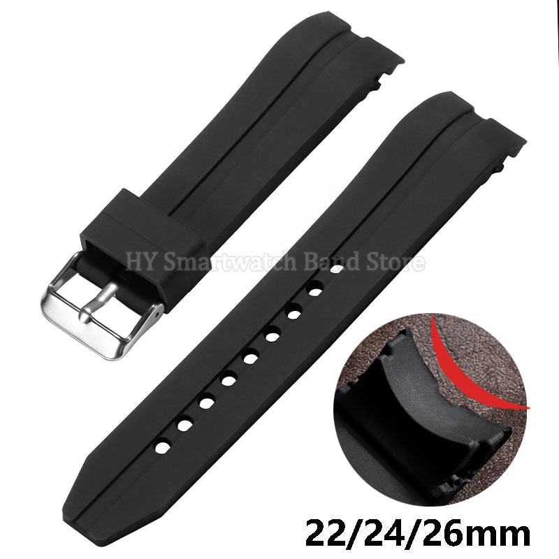 Curved End 22mm 24mm 26mm Sili - Silicone Band Women avis et prix