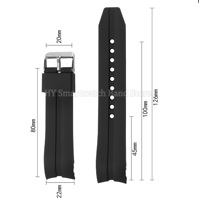 Curved End 22mm 24mm 26mm Sili - Silicone Band Women avis et prix