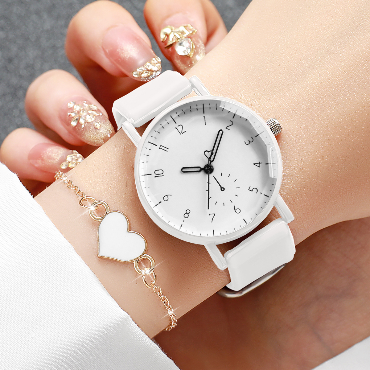 2PCS Simple Arabic Dial Women  - Silicone Band Women avis et prix