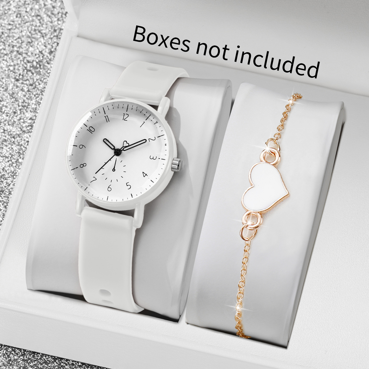 2PCS Simple Arabic Dial Women  - Silicone Band Women avis et prix