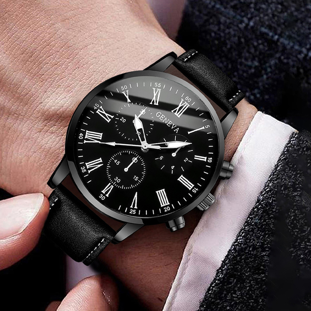 Fashion Men Business Watches C - Leather Watch Band Men avis et prix