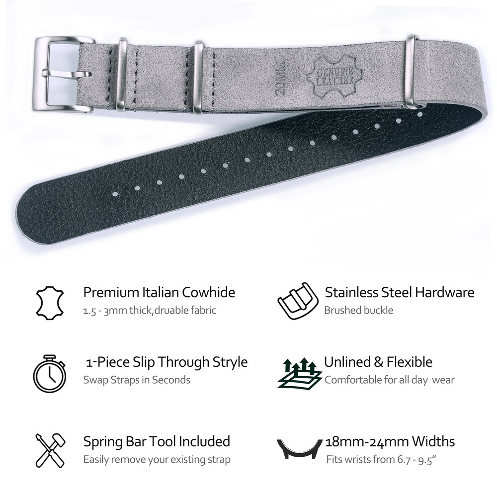 HEMSUT Genuine Leather Watch B - Suede Strap Watch avis et prix
