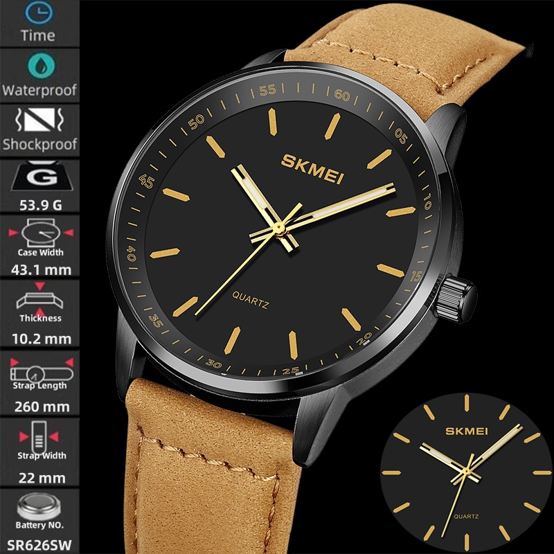 Skmei Original Brand Quartz Wa - Leather Watch Band Men avis et prix