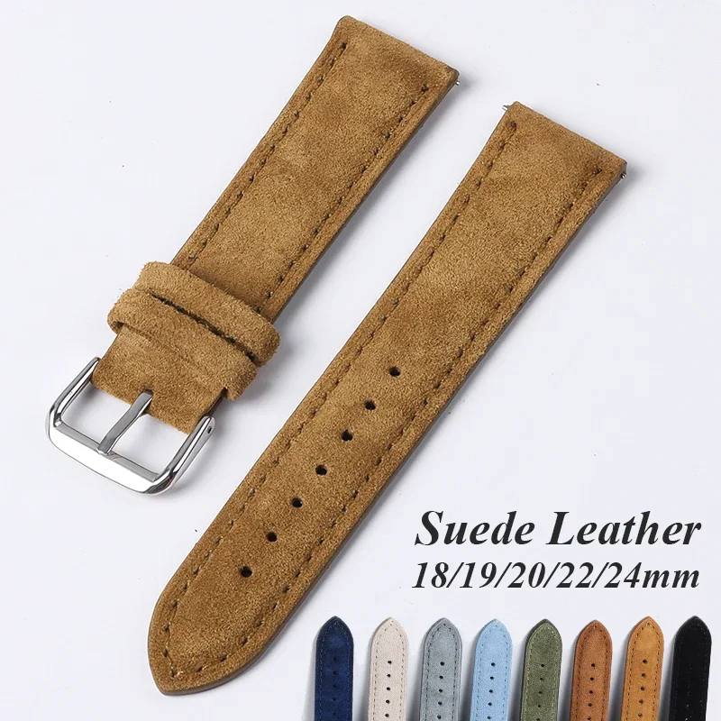 Suede Genuine Leather Watchban - Suede Strap Watch avis et prix