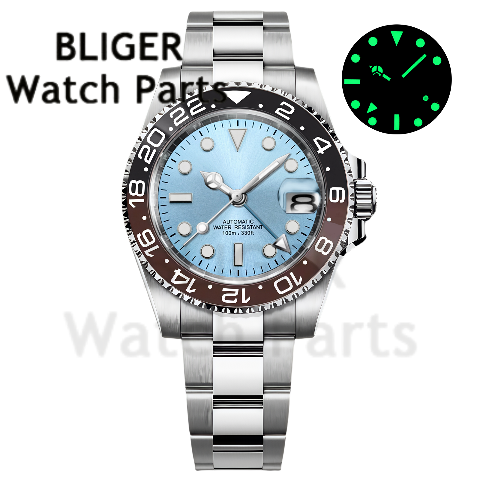 Custom Fashion GMT 40mm Men NH - Stainless Bracelet Diver avis et prix