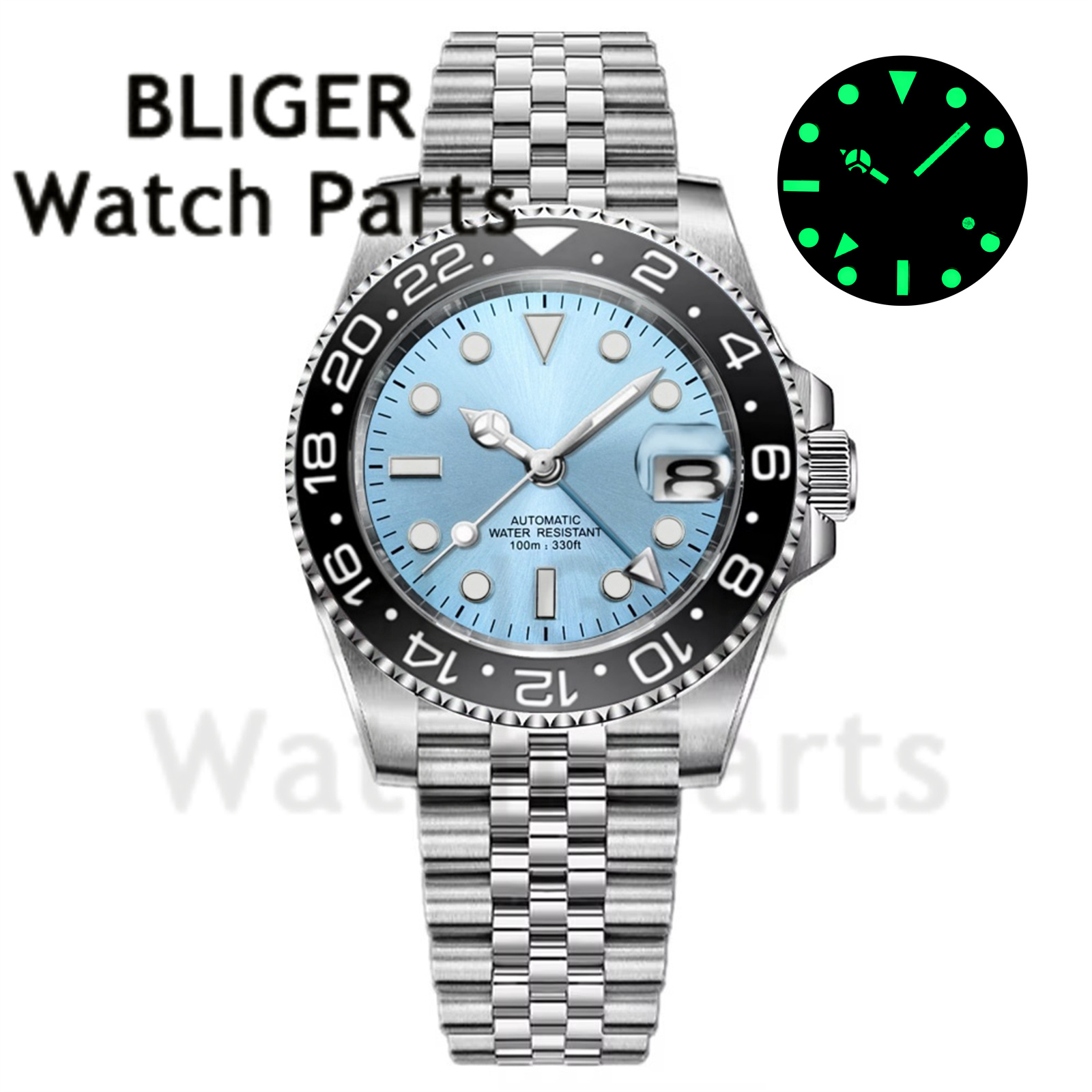 Custom Fashion GMT 40mm Men NH - Stainless Bracelet Diver avis et prix