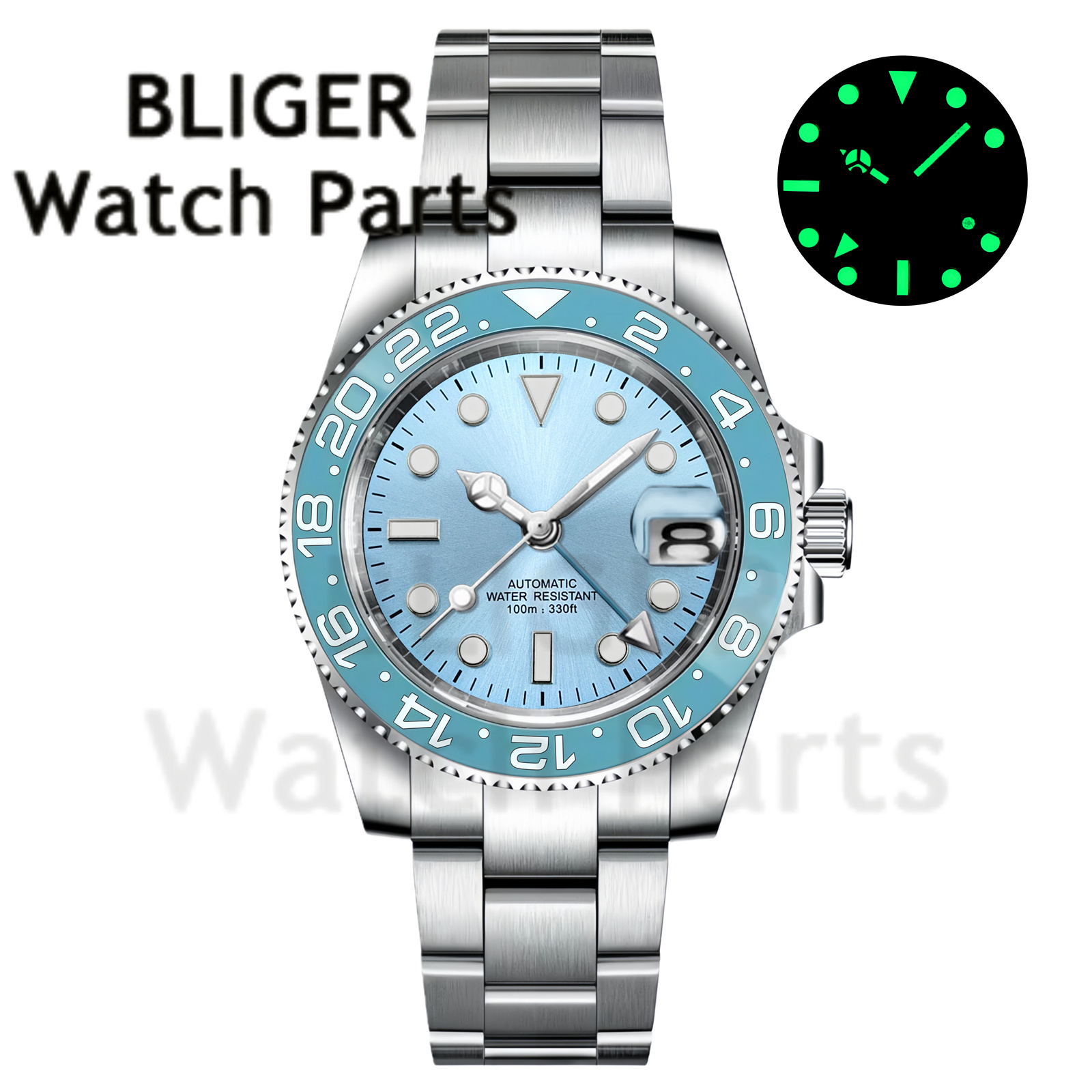 Custom Fashion GMT 40mm Men NH - Stainless Bracelet Diver avis et prix