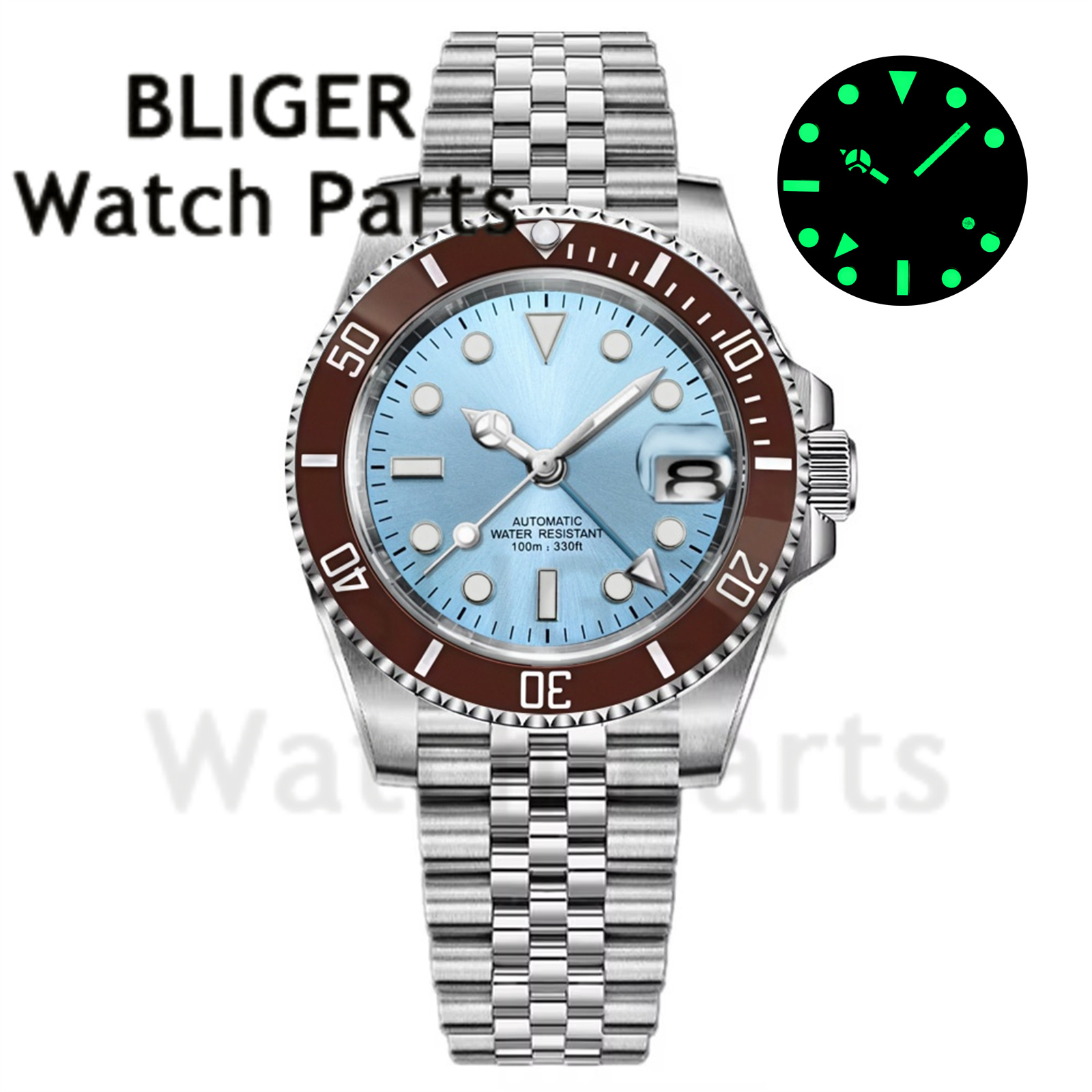 Custom Fashion GMT 40mm Men NH - Stainless Bracelet Diver avis et prix