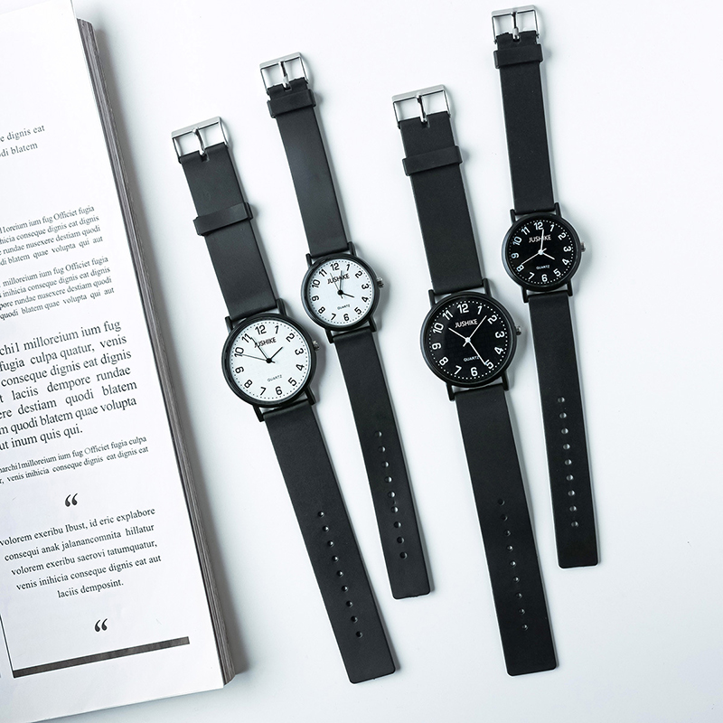 Simple Black Watch Quartz Watc - Silicone Band Women avis et prix